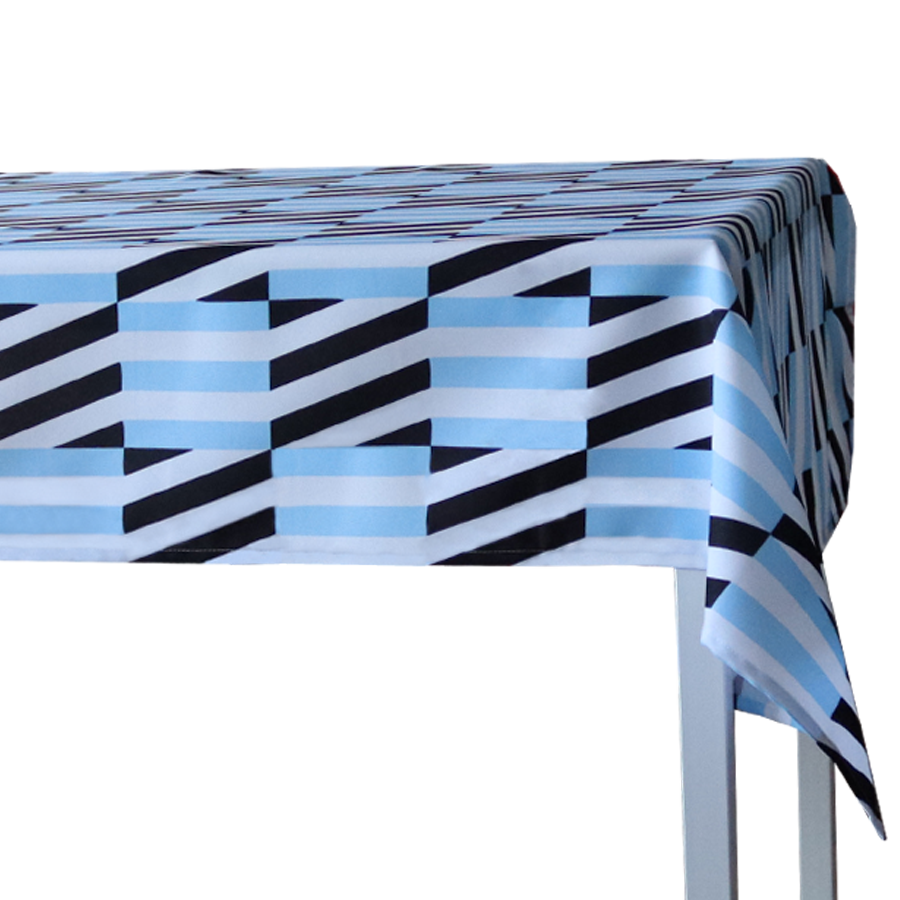 toalha mesa azul